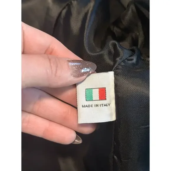 PONTE VECCHIO supple black 100% leather lambskin (?) moto Italian jacket coat - Picture 4 of 12